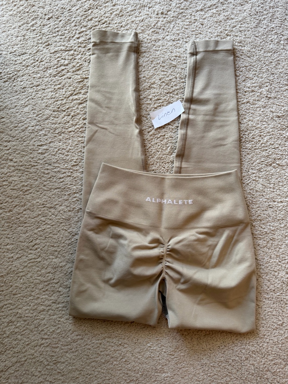 Alphalete high waisted Seamless Leggings - linen beige